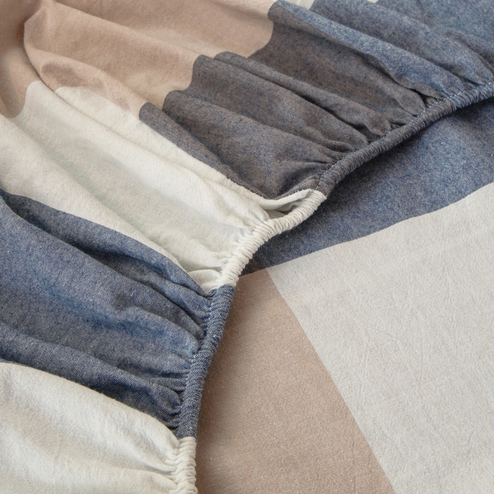 91家纺网 家纺一手货源 找家纺 寐眠 2025新款全棉纯棉水洗棉单床笠学生款床笠单件 蓝大格