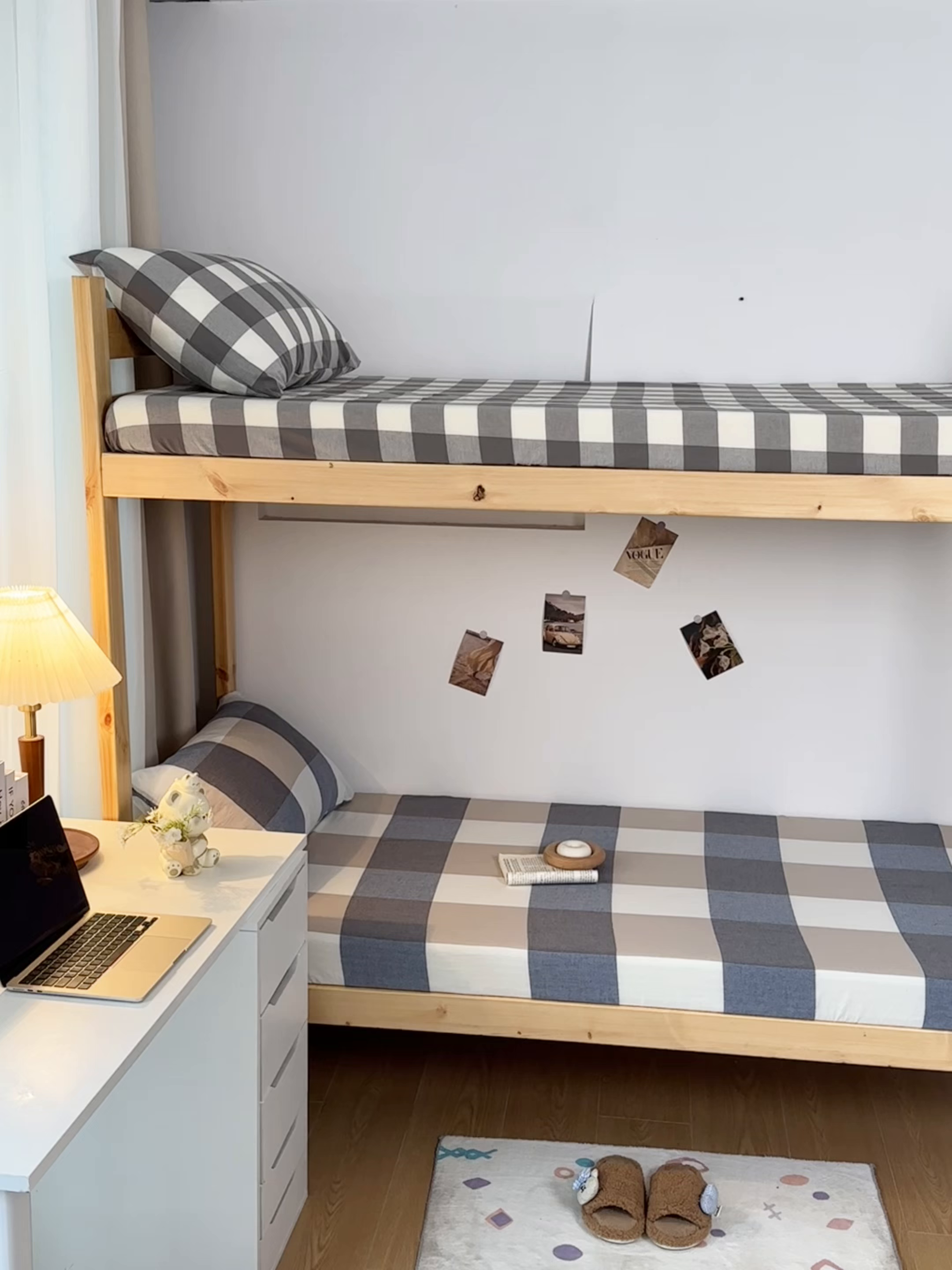 91家纺网 家纺一手货源 找家纺 寐眠 2025新款全棉纯棉水洗棉单床笠学生款床笠单件 蓝大格