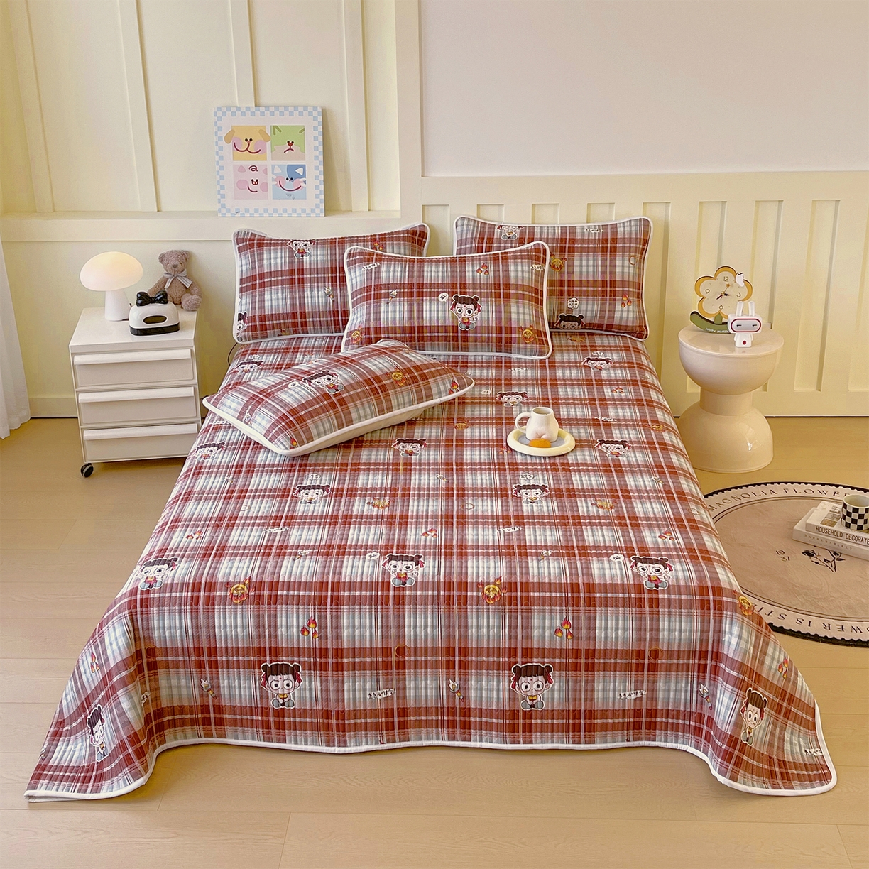 91家纺网 家纺一手货源 找家纺 （总）金鑫汇家纺2025新款A类全棉绗缝夹棉印花床盖