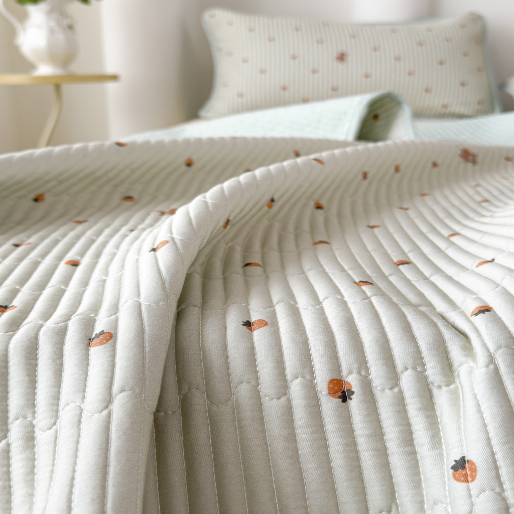 91家纺网 家纺一手货源 找家纺 （总）橘夏家纺 2025新款莱赛尔天丝轻奢风多功能床盖三件套软凉席盖毯 