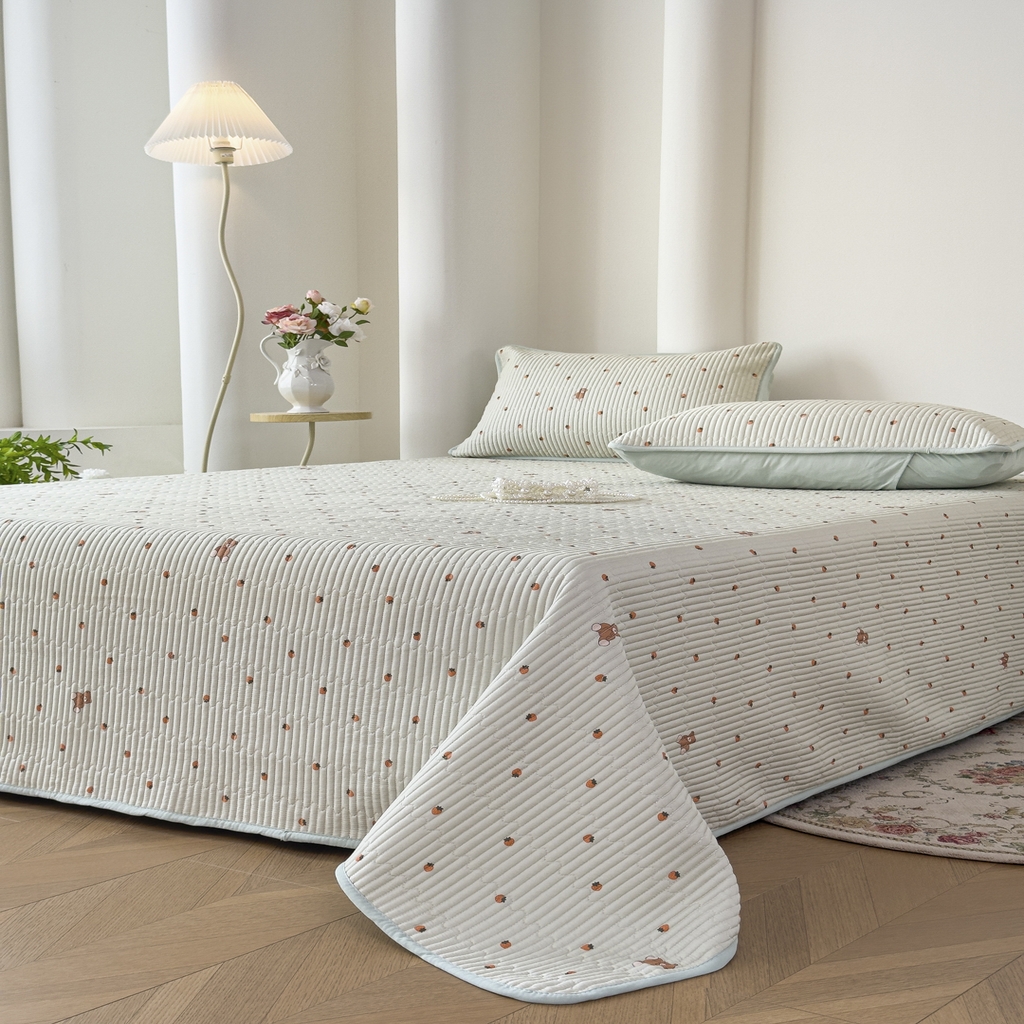 91家纺网 家纺一手货源 找家纺 （总）橘夏家纺 2025新款莱赛尔天丝轻奢风多功能床盖三件套软凉席盖毯 