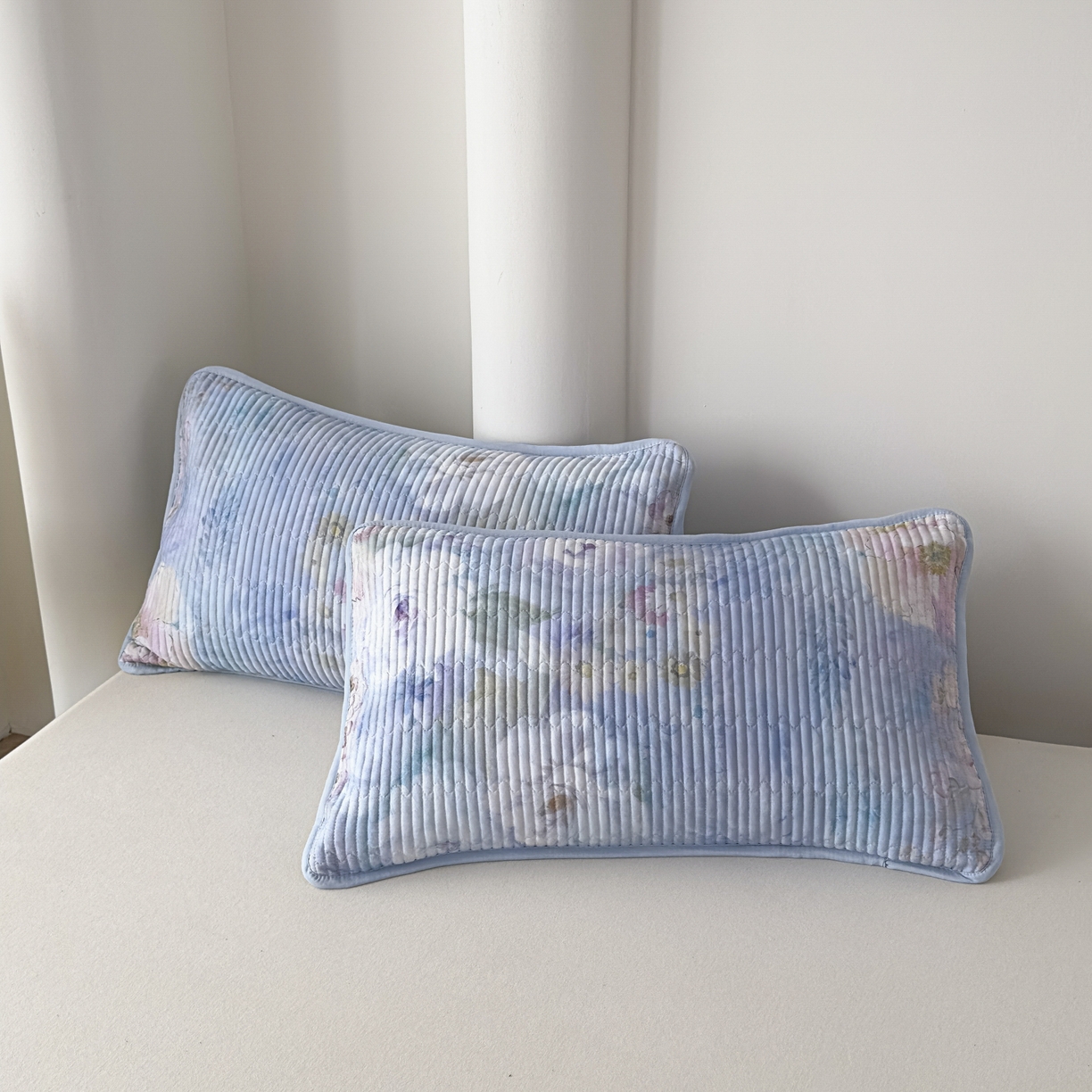 91家纺网 家纺一手货源 找家纺 橘夏家纺 2025新款莱赛尔天丝轻奢风多功能床盖三件套软凉席盖毯  朝花夕拾