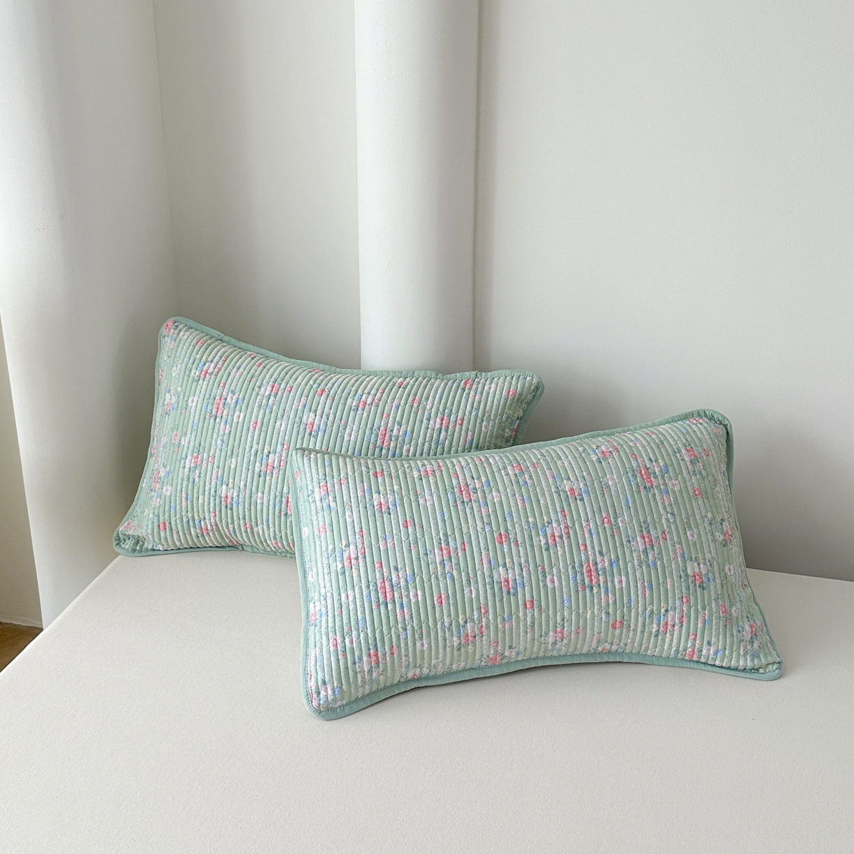 91家纺网 家纺一手货源 找家纺 橘夏家纺 2025新款莱赛尔天丝轻奢风多功能床盖三件套软凉席盖毯  梦幻-绿