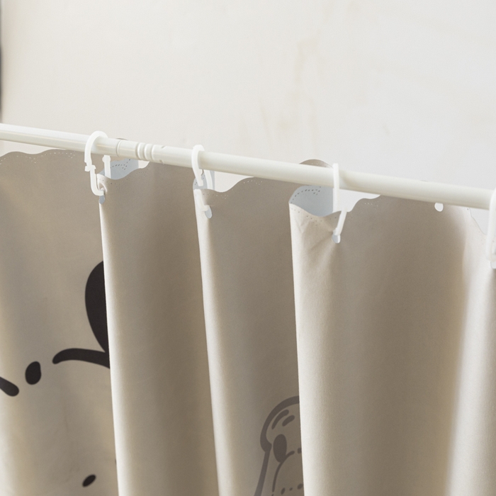 91家纺网 家纺一手货源 找家纺 梓瑄家居 2025新款100%物理强遮光纳米技术静电植绒环保透气床帘加密纱学生蚊帐透气面料 小狗多乐