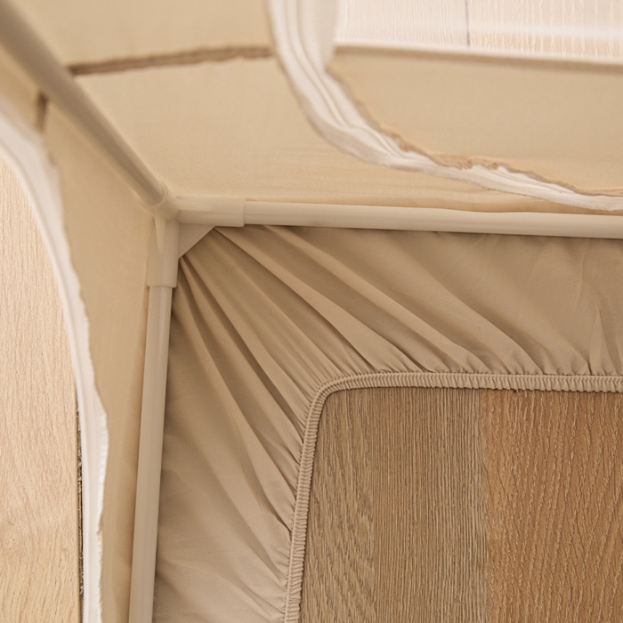 91家纺网 家纺一手货源 找家纺 梓瑄家居 2025新款100%物理强遮光纳米技术静电植绒环保透气床帘加密纱学生蚊帐透气面料 叠叠猫