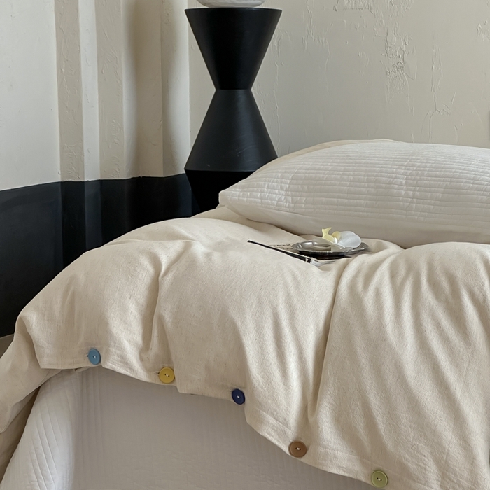 91家纺网 家纺一手货源 找家纺 （总）月夏 2025新款棉麻四件套-炫彩