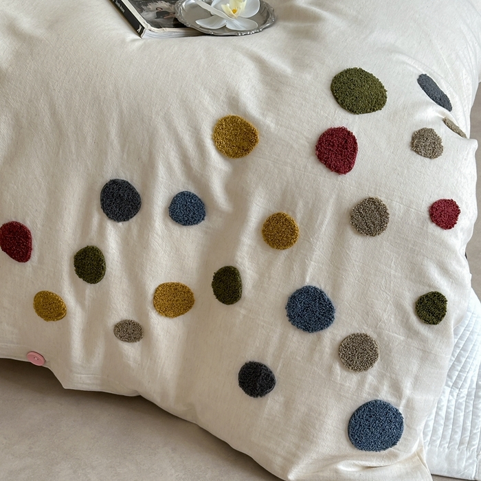 91家纺网 家纺一手货源 找家纺 （总）月夏 2025新款棉麻四件套-炫彩