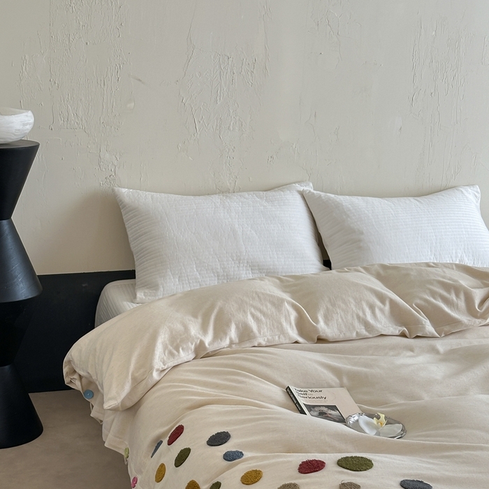 91家纺网 家纺一手货源 找家纺 （总）月夏 2025新款棉麻四件套-炫彩