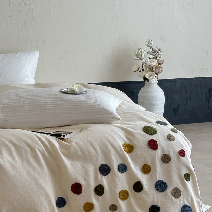 91家纺网 家纺一手货源 找家纺 （总）月夏 2025新款棉麻四件套-炫彩