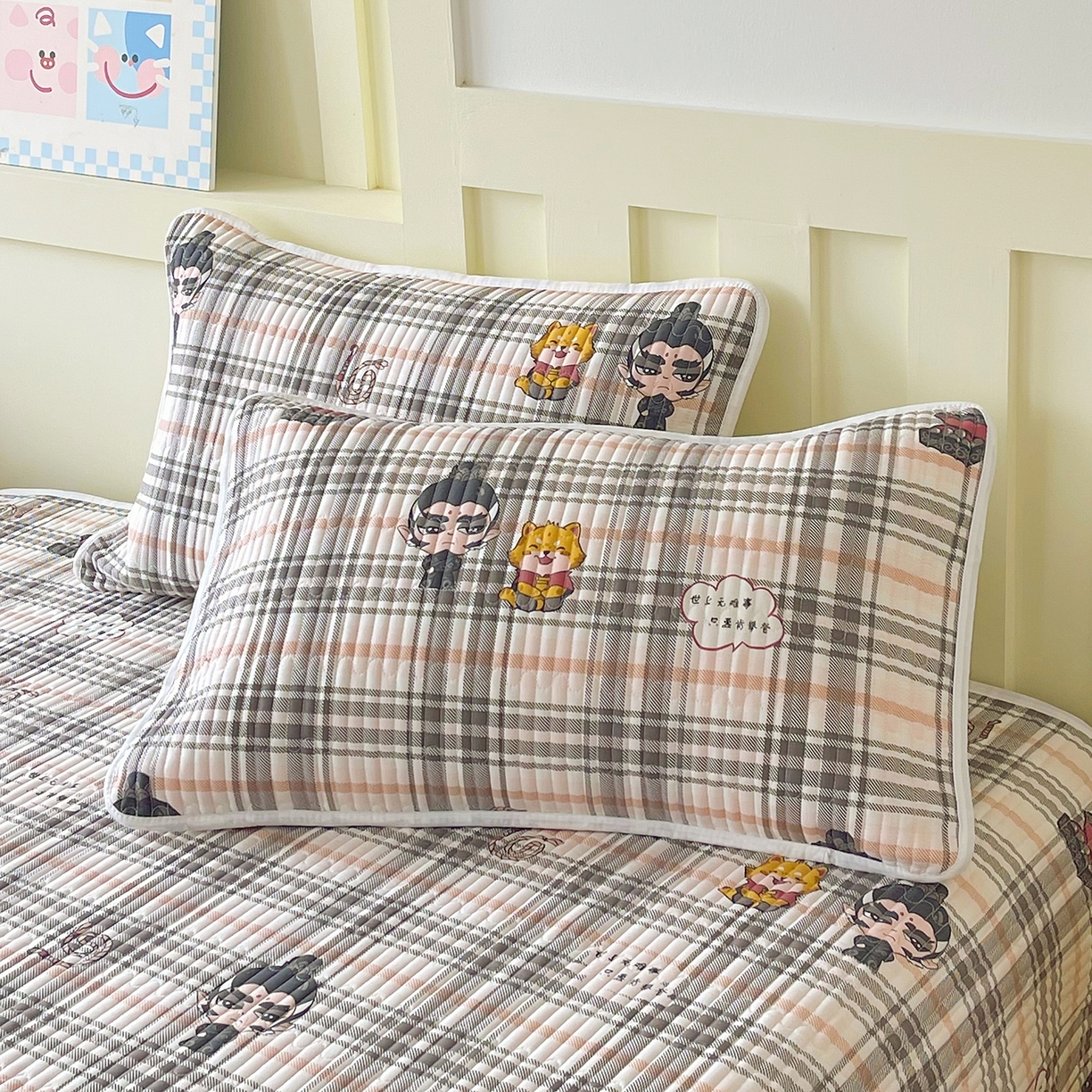 91家纺网 家纺一手货源 找家纺 （总）金鑫汇家纺 2025新款A类全绗缝夹棉印花枕套