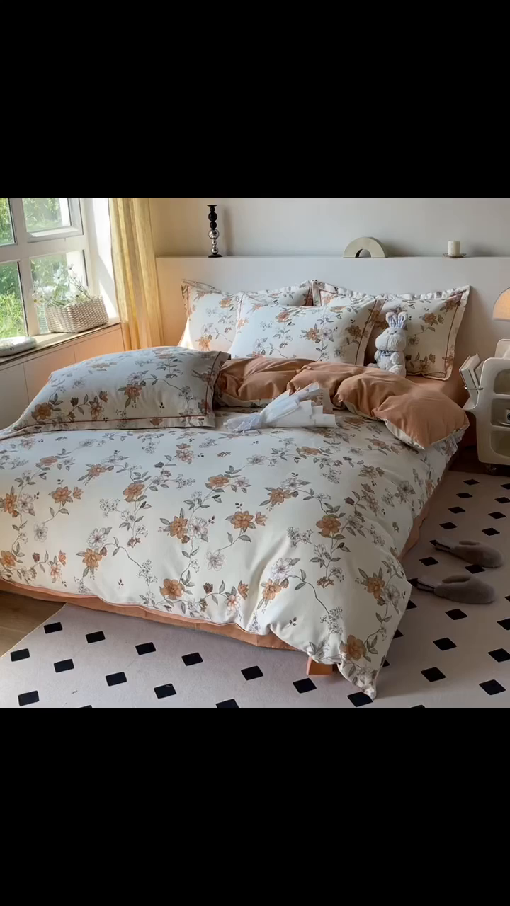 91家纺网 家纺一手货源 找家纺 艾迪尚家纺 2025新款生态全棉纯棉磨毛印花四件套 宁静—米