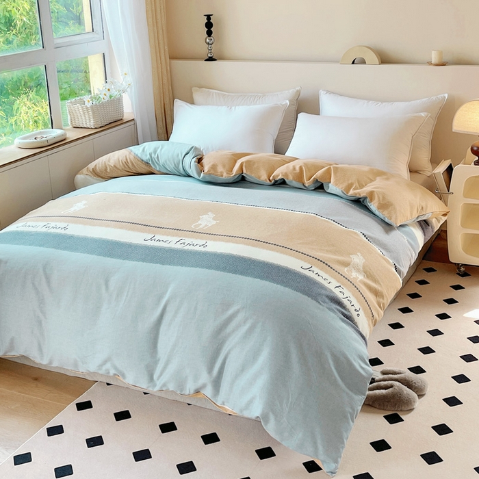 91家纺网 家纺一手货源 找家纺 艾迪尚家纺 2025新款生态全棉纯棉磨毛印花四件套 普罗迪—兰