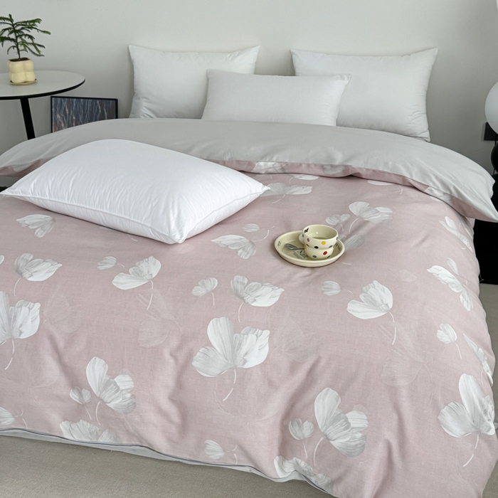 91家纺网 家纺一手货源 找家纺 艾迪尚家纺 2025新款生态全棉纯棉磨毛印花四件套 如梦-粉