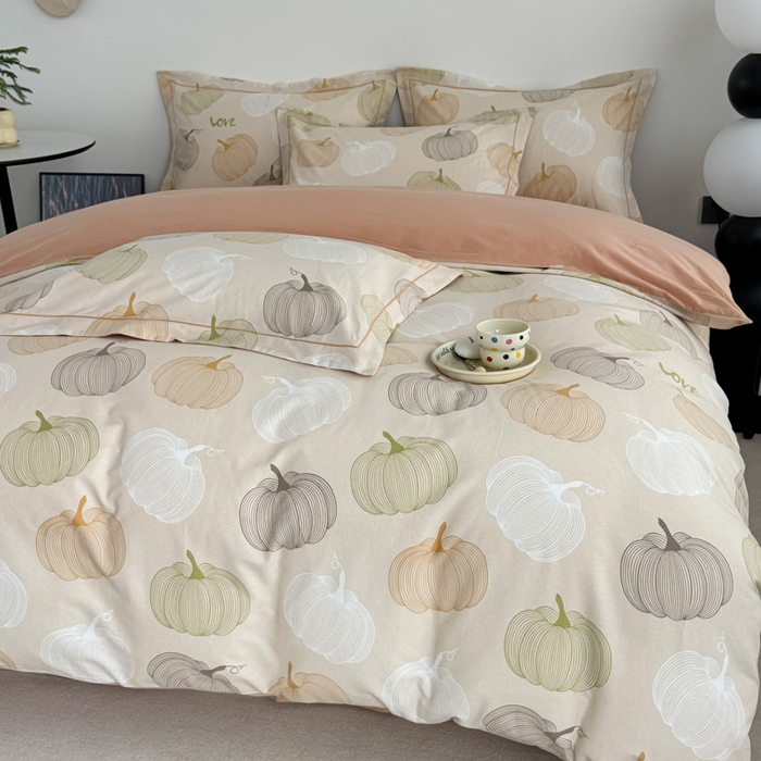 91家纺网 家纺一手货源 找家纺 艾迪尚家纺 2025新款生态全棉纯棉磨毛印花四件套 如意-桔