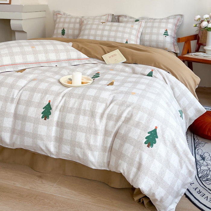 91家纺网 家纺一手货源 找家纺 艾迪尚家纺 2025新款生态全棉纯棉磨毛印花四件套 圣诞序曲