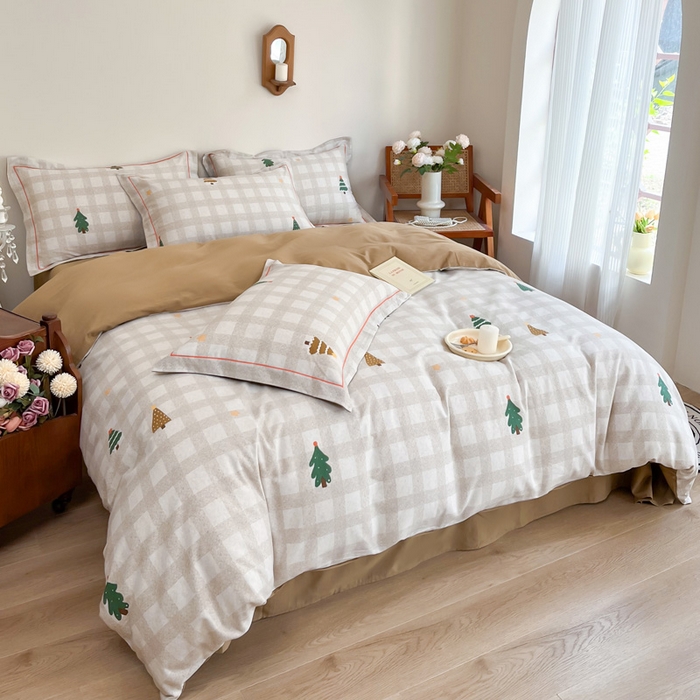 91家纺网 家纺一手货源 找家纺 艾迪尚家纺 2025新款生态全棉纯棉磨毛印花四件套 圣诞序曲