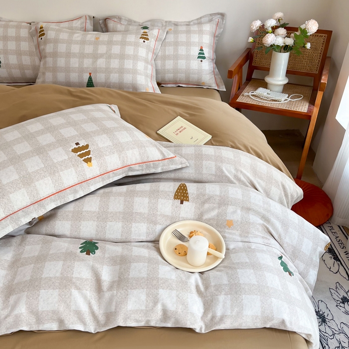 91家纺网 家纺一手货源 找家纺 艾迪尚家纺 2025新款生态全棉纯棉磨毛印花四件套 圣诞序曲