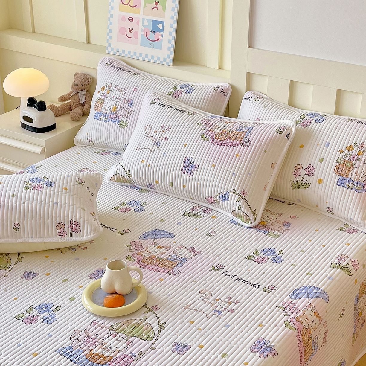 91家纺网 家纺一手货源 找家纺 金鑫汇家纺 2025新款A类全绗缝夹棉印花枕套 喵喵日记