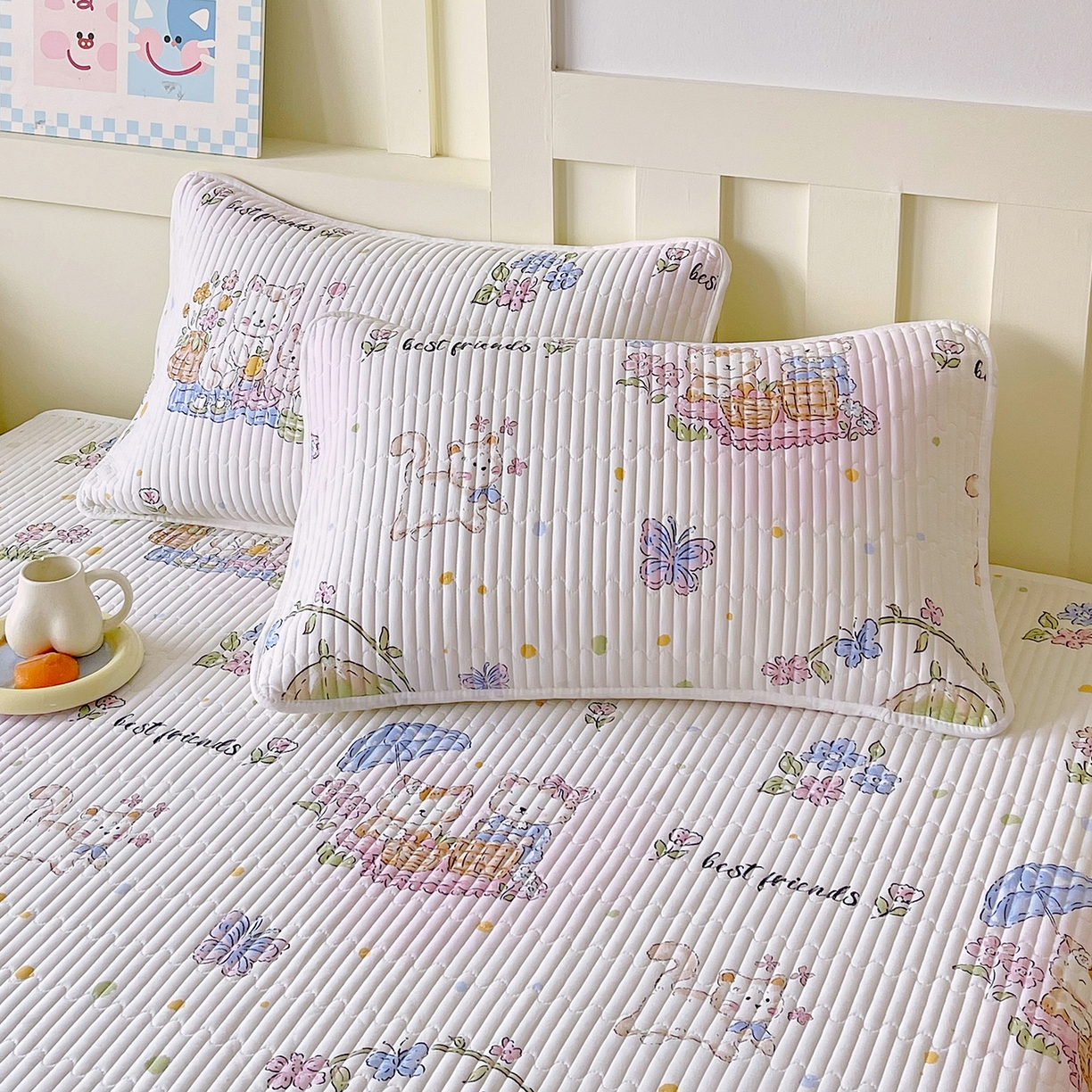 91家纺网 家纺一手货源 找家纺 金鑫汇家纺 2025新款A类全绗缝夹棉印花枕套 喵喵日记