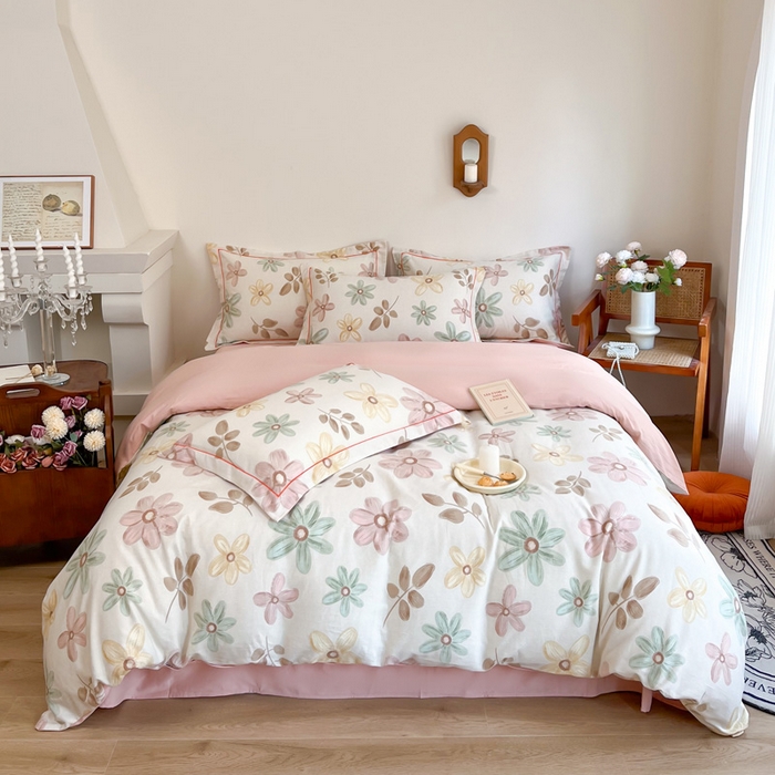 艾迪尚家纺 2025新款生态全棉纯棉磨毛印花四件套 向阳