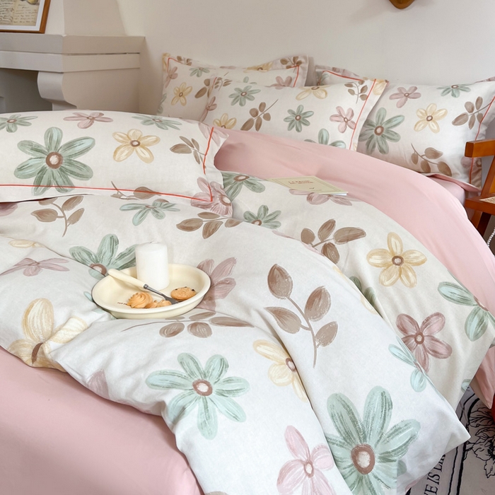 91家纺网 家纺一手货源 找家纺 艾迪尚家纺 2025新款生态全棉纯棉磨毛印花四件套 向阳