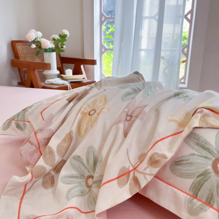 91家纺网 家纺一手货源 找家纺 艾迪尚家纺 2025新款生态全棉纯棉磨毛印花四件套 向阳