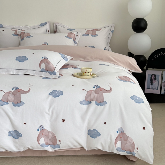 91家纺网 家纺一手货源 找家纺 艾迪尚家纺 2025新款生态全棉纯棉磨毛印花四件套 向云端-米