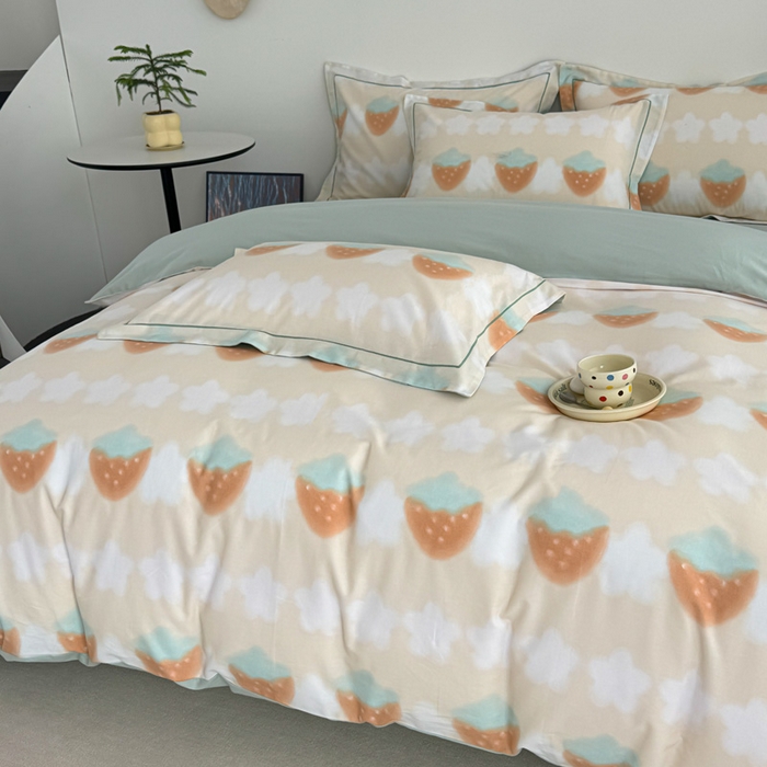 91家纺网 家纺一手货源 找家纺 艾迪尚家纺 2025新款生态全棉纯棉磨毛印花四件套 小甜甜-黄