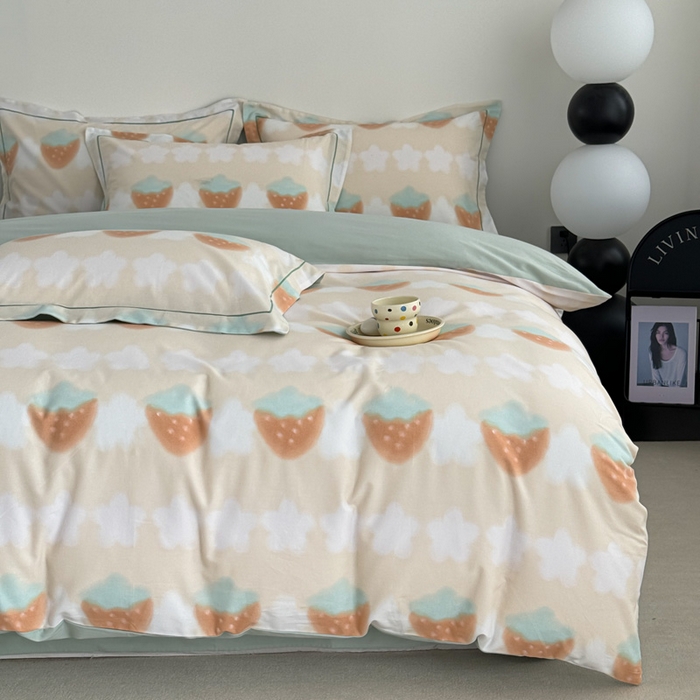 91家纺网 家纺一手货源 找家纺 艾迪尚家纺 2025新款生态全棉纯棉磨毛印花四件套 小甜甜-黄