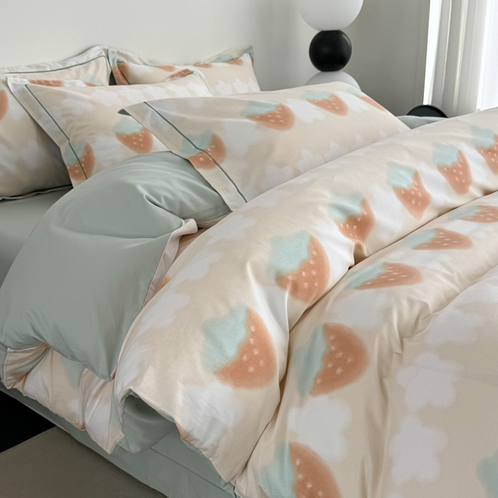 91家纺网 家纺一手货源 找家纺 艾迪尚家纺 2025新款生态全棉纯棉磨毛印花四件套 小甜甜-黄