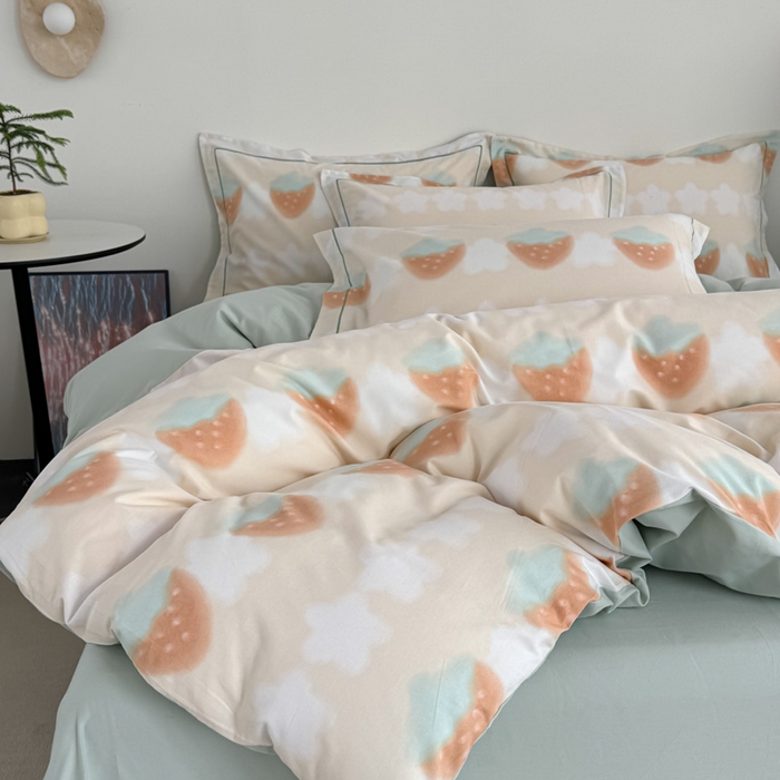 91家纺网 家纺一手货源 找家纺 艾迪尚家纺 2025新款生态全棉纯棉磨毛印花四件套 小甜甜-黄