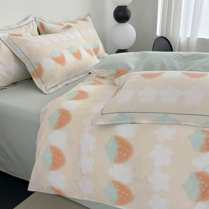 91家纺网 家纺一手货源 找家纺 艾迪尚家纺 2025新款生态全棉纯棉磨毛印花四件套 小甜甜-黄