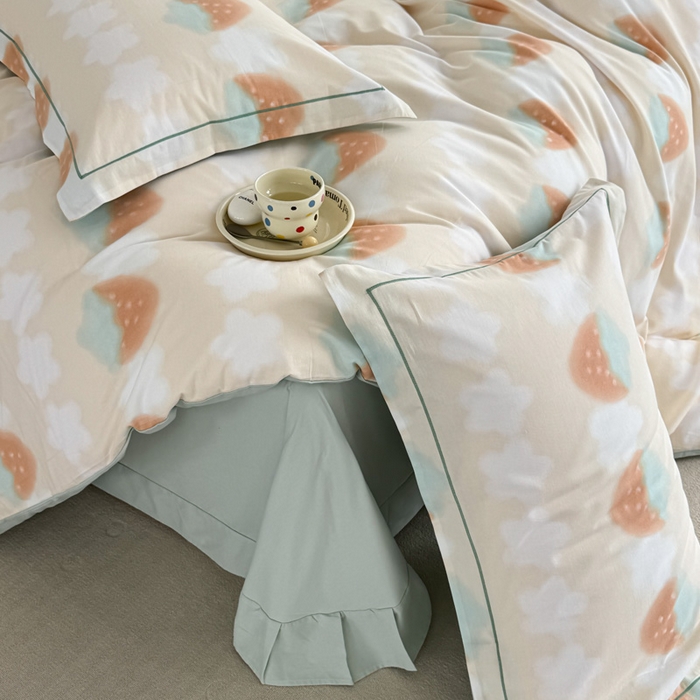 91家纺网 家纺一手货源 找家纺 艾迪尚家纺 2025新款生态全棉纯棉磨毛印花四件套 小甜甜-黄