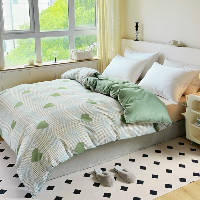 91家纺网 家纺一手货源 找家纺 艾迪尚家纺 2025新款生态全棉纯棉磨毛印花四件套 心动时刻