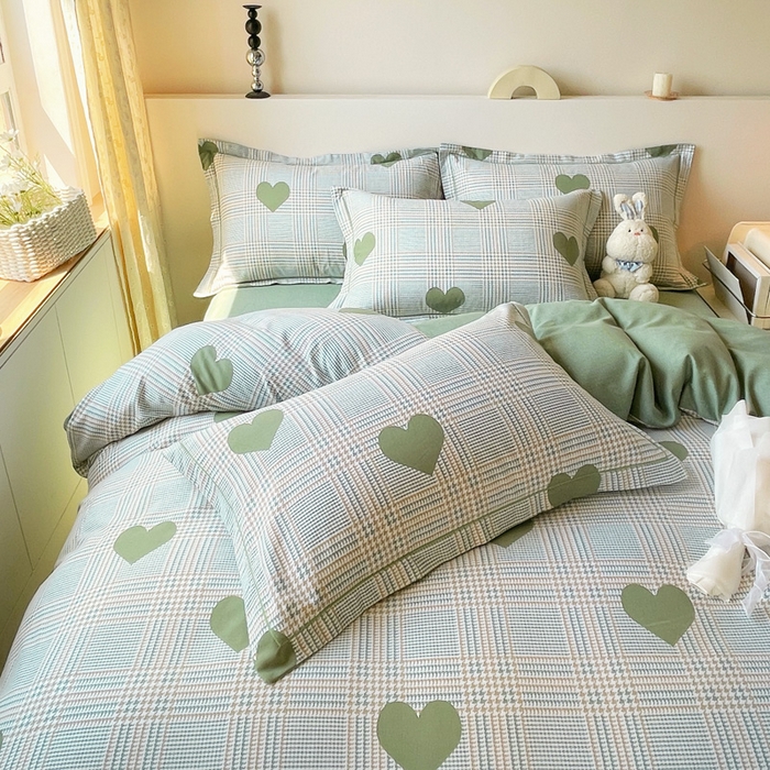 91家纺网 家纺一手货源 找家纺 艾迪尚家纺 2025新款生态全棉纯棉磨毛印花四件套 心动时刻