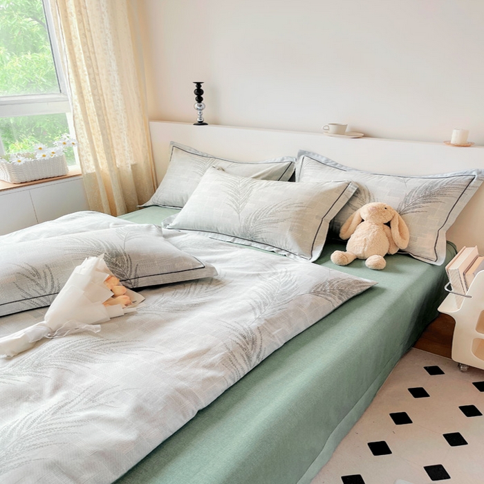 91家纺网 家纺一手货源 找家纺 艾迪尚家纺 2025新款生态全棉纯棉磨毛印花四件套 叶雨婆裟