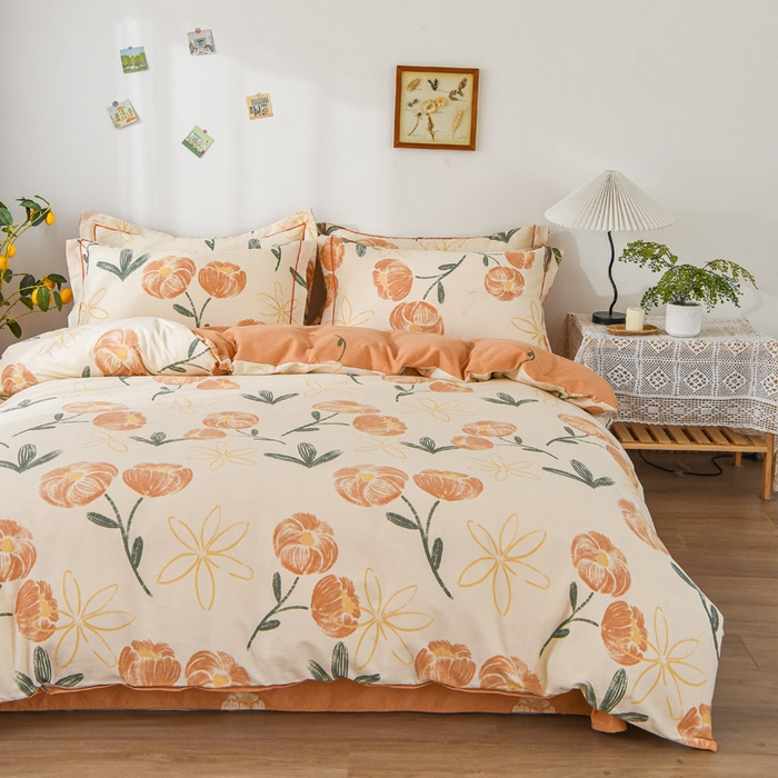 91家纺网 家纺一手货源 找家纺 艾迪尚家纺 2025新款生态全棉纯棉磨毛印花四件套 怡悦