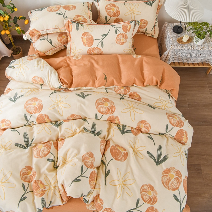 91家纺网 家纺一手货源 找家纺 艾迪尚家纺 2025新款生态全棉纯棉磨毛印花四件套 怡悦