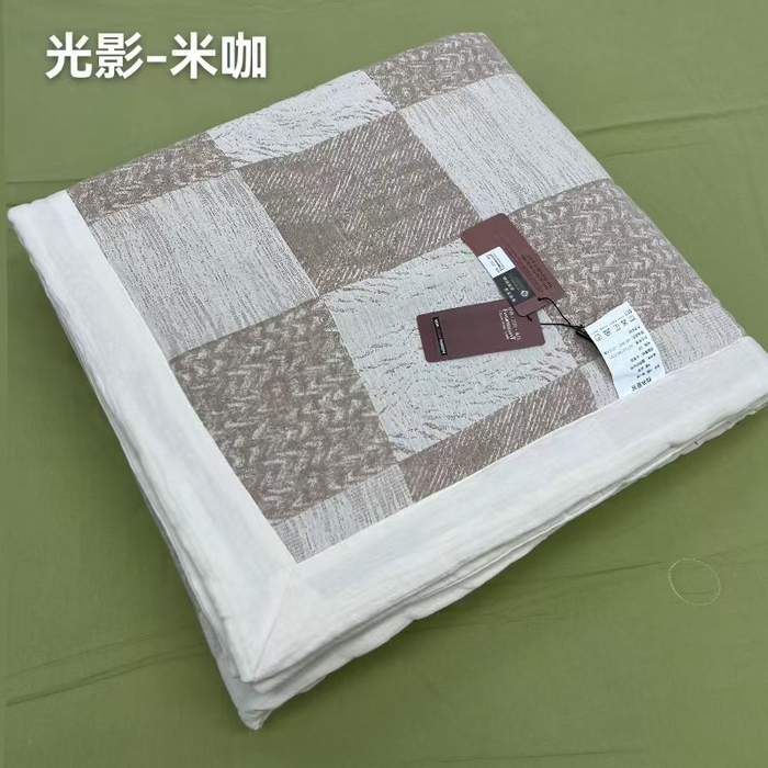 91家纺网 家纺一手货源 找家纺 （总）鲁爱家纺供货2025新款棉麻手包边夏被（纯跑量）