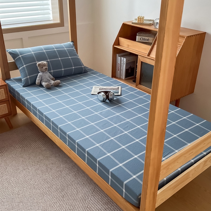 91家纺网 家纺一手货源 找家纺 （总）鸣升家纺 2025新款全棉纯棉色织水洗棉学生宿舍床三件套上下铺三件套六件套