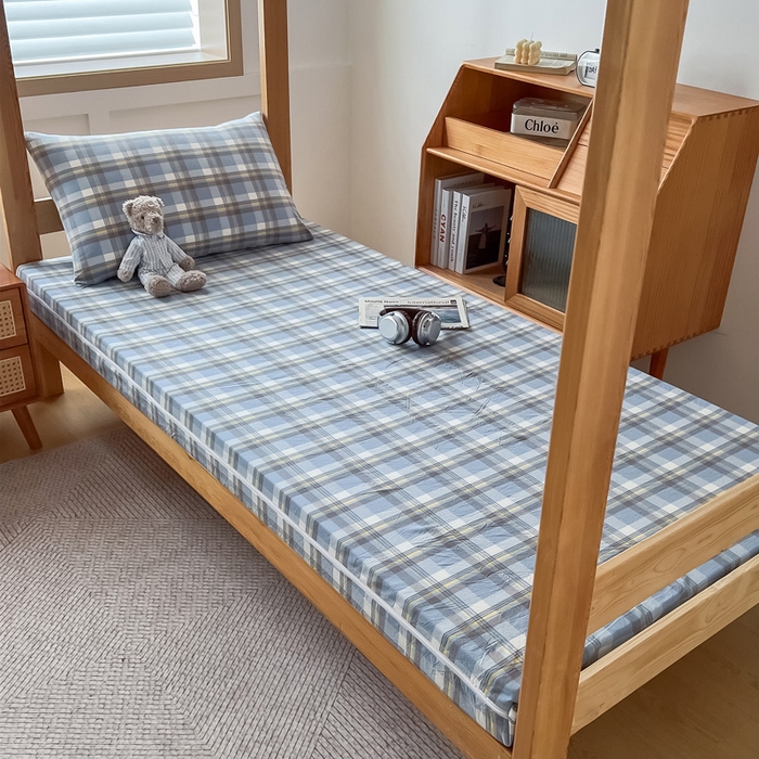 91家纺网 家纺一手货源 找家纺 鸣升家纺 2025新款全棉纯棉色织水洗棉学生宿舍床三件套上下铺三件套六件套 莫妮卡兰