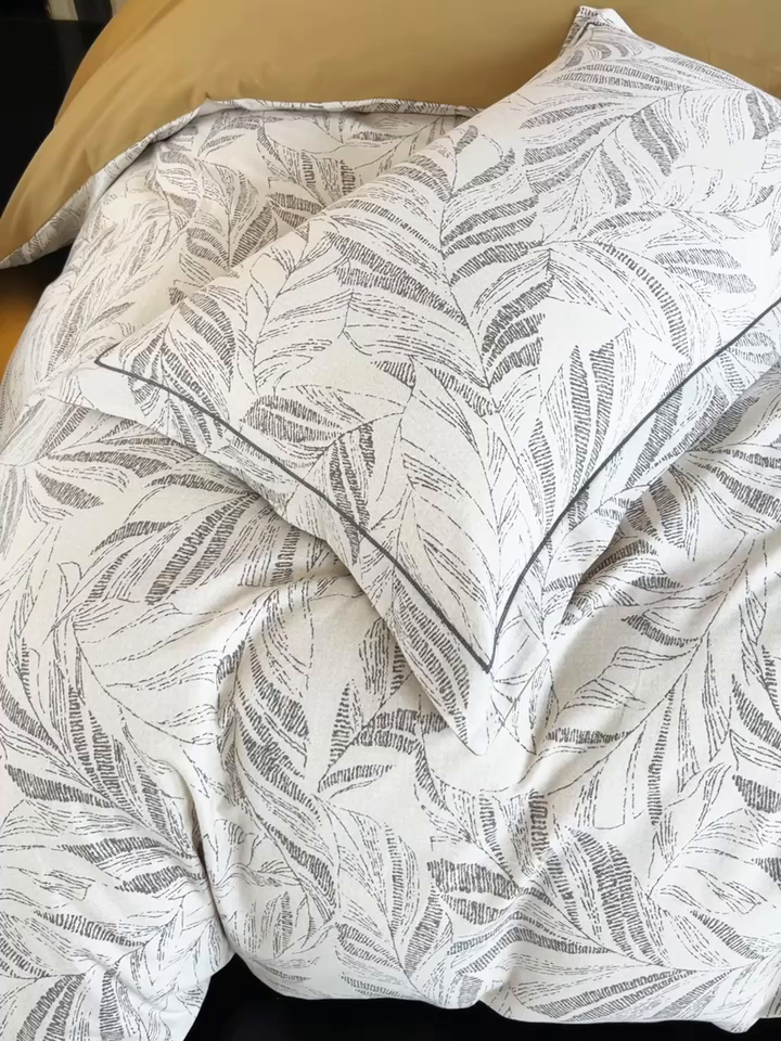 91家纺网 家纺一手货源 找家纺 艾迪尚家纺 2025新款生态全棉纯棉磨毛印花四件套 樱若