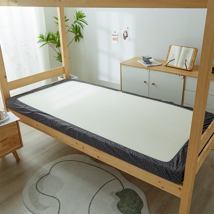 91家纺网 家纺一手货源 找家纺 鸣升家纺 2025新款全棉纯棉色织水洗棉学生宿舍床三件套上下铺三件套六件套 新灰格