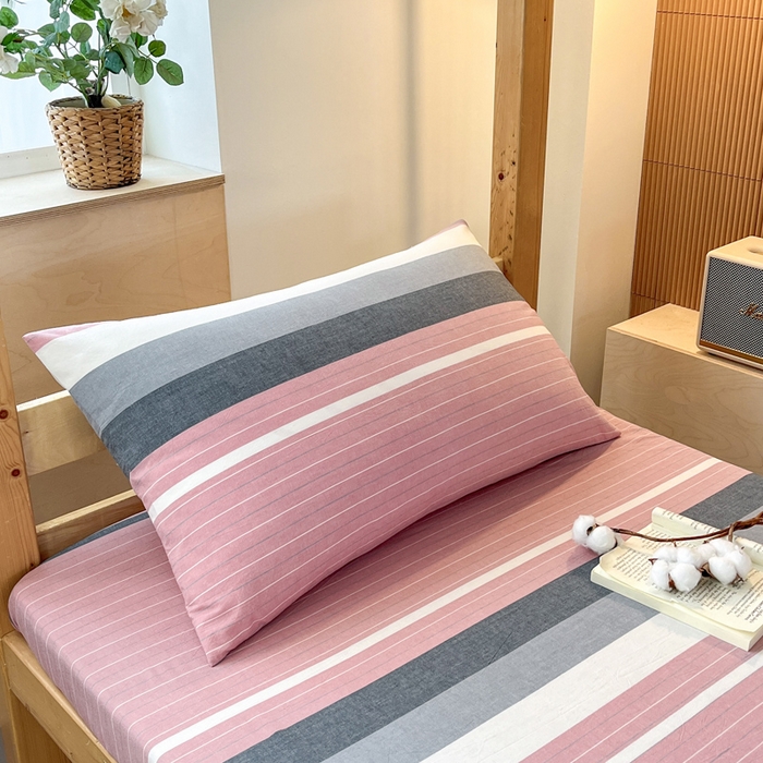 91家纺网 家纺一手货源 找家纺 鸣升家纺 2025新款全棉纯棉色织水洗棉学生宿舍床三件套上下铺三件套六件套 格林粉