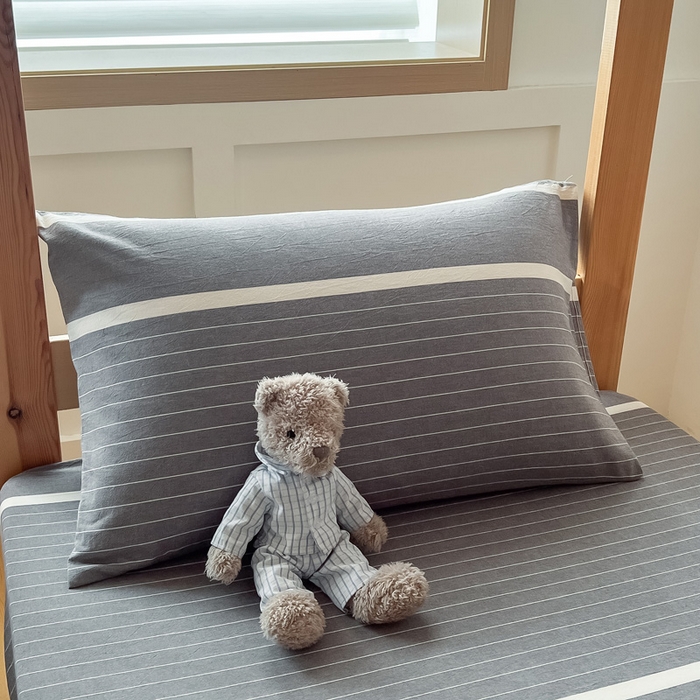 91家纺网 家纺一手货源 找家纺 鸣升家纺 2025新款全棉纯棉色织水洗棉学生宿舍床三件套上下铺三件套六件套 灰条