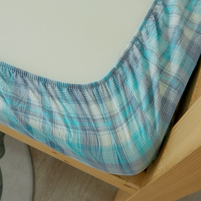 91家纺网 家纺一手货源 找家纺 鸣升家纺 2025新款全棉纯棉色织水洗棉学生宿舍床三件套上下铺三件套六件套 星空绿