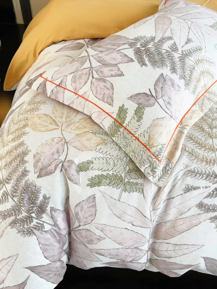 91家纺网 家纺一手货源 找家纺 艾迪尚家纺 2025新款生态全棉纯棉磨毛印花四件套 月溪