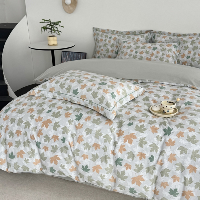 91家纺网 家纺一手货源 找家纺 艾迪尚家纺 2025新款生态全棉纯棉磨毛印花四件套 照影-绿