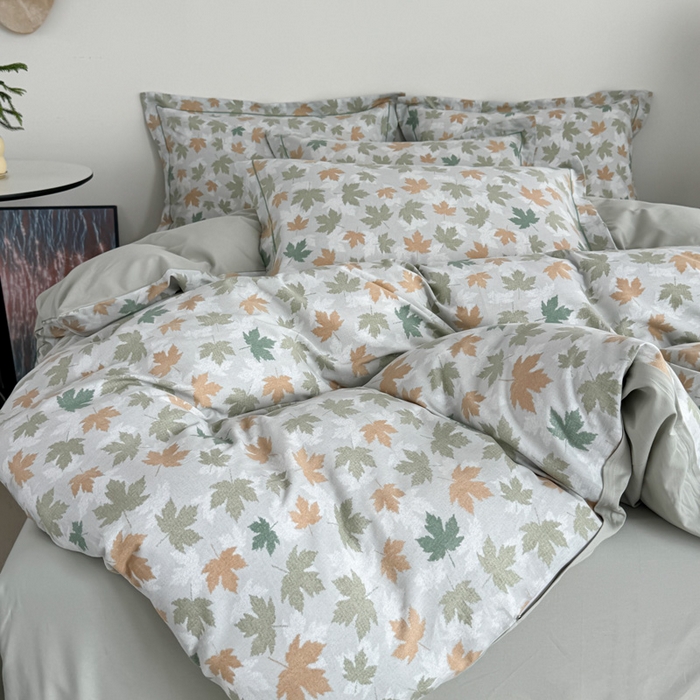 91家纺网 家纺一手货源 找家纺 艾迪尚家纺 2025新款生态全棉纯棉磨毛印花四件套 照影-绿