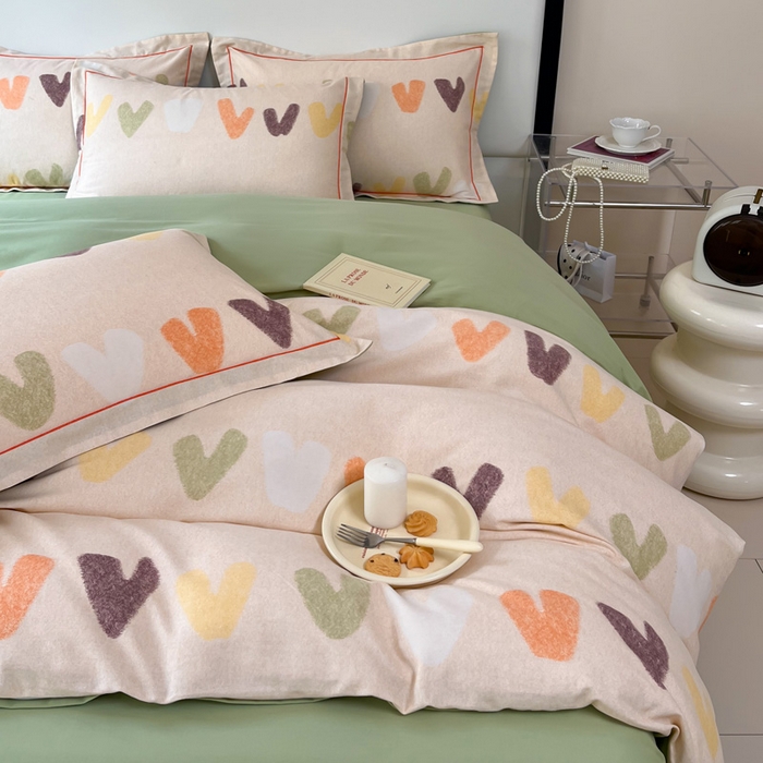 91家纺网 家纺一手货源 找家纺 艾迪尚家纺 2025新款生态全棉纯棉磨毛印花四件套 字母韵味